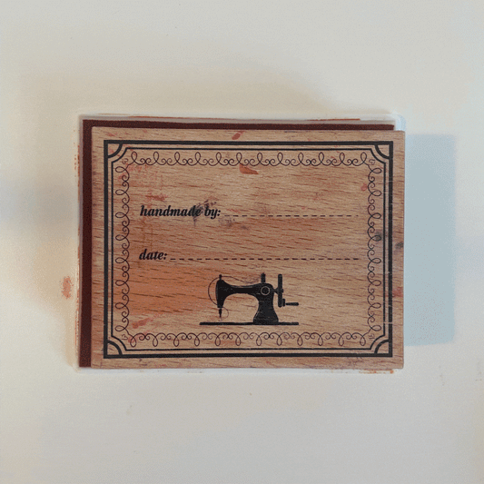 "Handmade By" Fabric Stamp & Permanent Ink Pad Bundle - Black or Brick Red