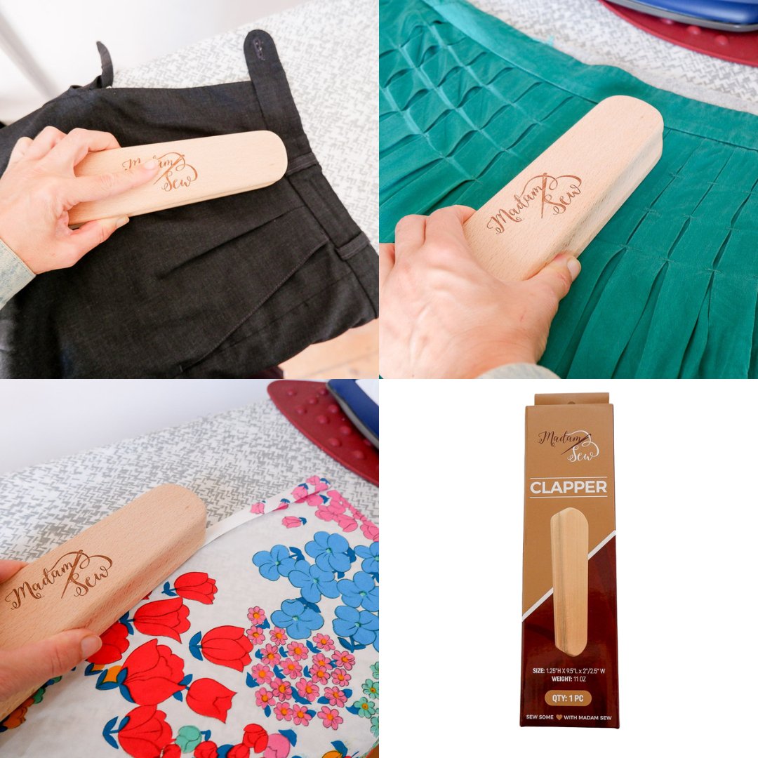 Different uses of a clapper - Pressing for Flatter Seams, Hems and Creases.