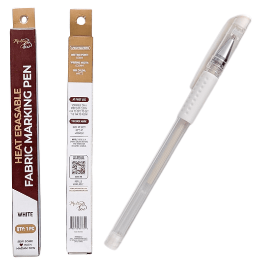 Madam Sew Heat Erasable Fabric Marking Pen – White | 1PC - MadamSew