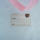 Detail of front card slot with little card that allows you to jot down project details
