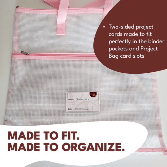 Project Bags (6 Red) - 9 Pack with Project Cards - MadamSew