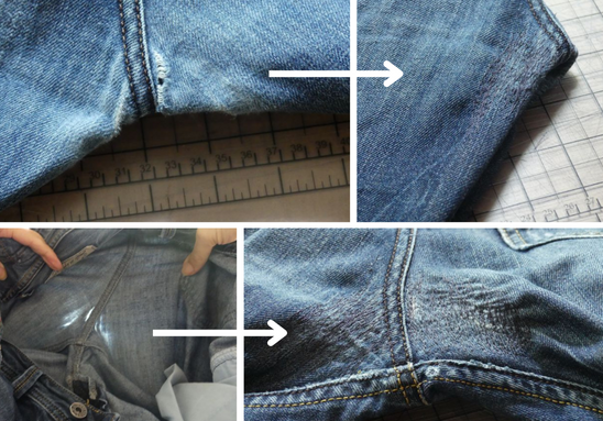 steps to repair old torn jeans