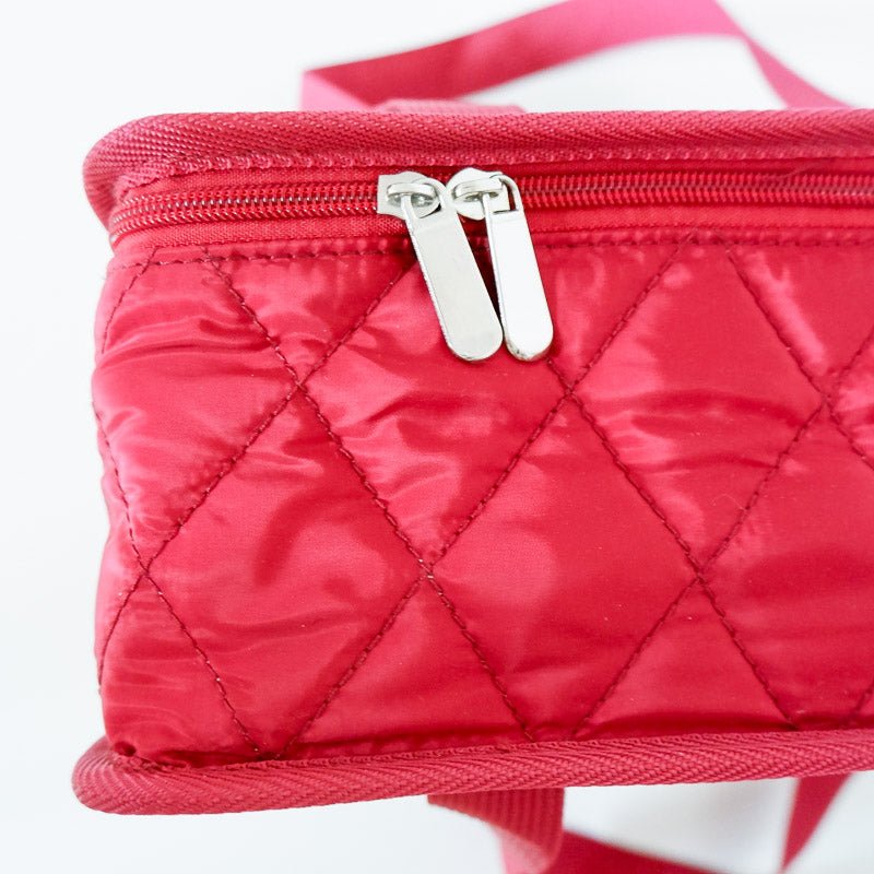 Detail of the zipper pulls to close the Madam Sew carry-all multi-pocket binder bag