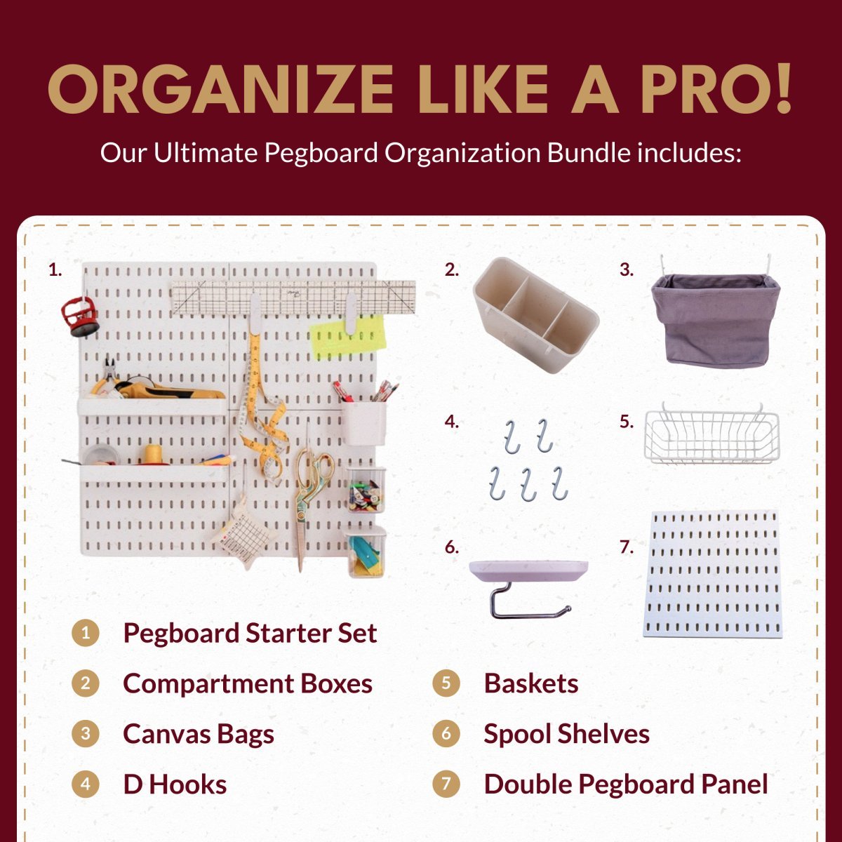 Ultimate Pegboard Organization Bundle - MadamSew