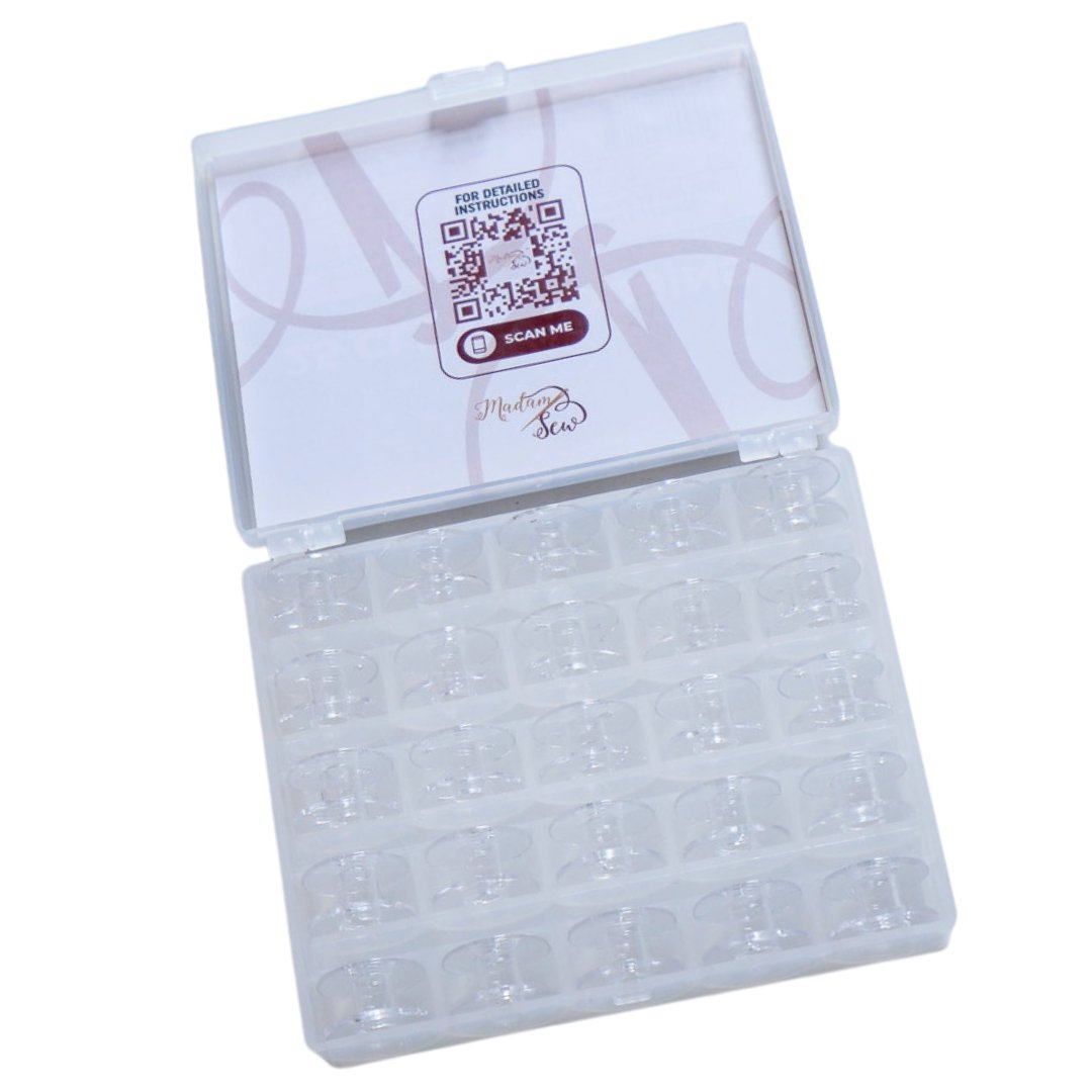 Ziyahi 25 Slots Empty Bobbins Spools Box Sewing Machine Bobbin Case Sewing Crafts Plastic Case Storage Box