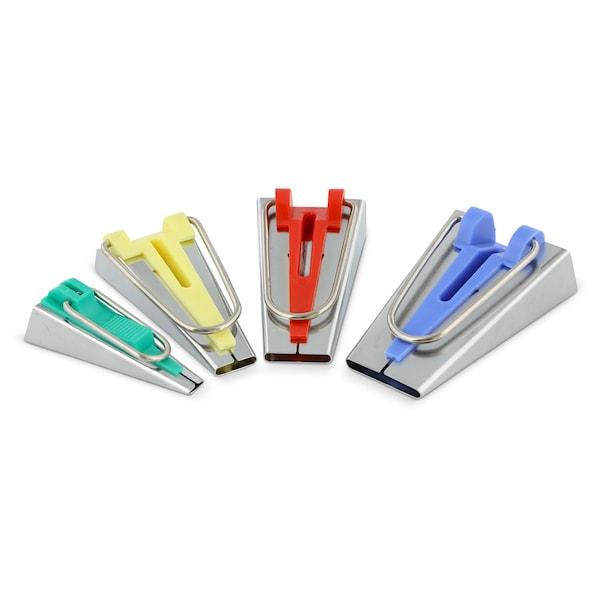 CKPSMS Brand -#CY-BTM-S2 Bias Tape Maker Tool Set with Tape Binding for  Patchwork Includes 4 Sizes 6mm/12mm/18mm/25mm (CY-BTM-S2)