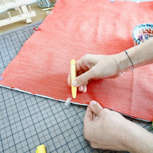 Draw on fabric with a yellow chalk marker