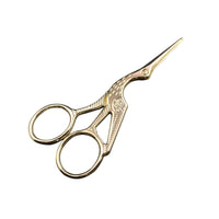 Golden classic Stork Design Scissors 4.5" on a white background