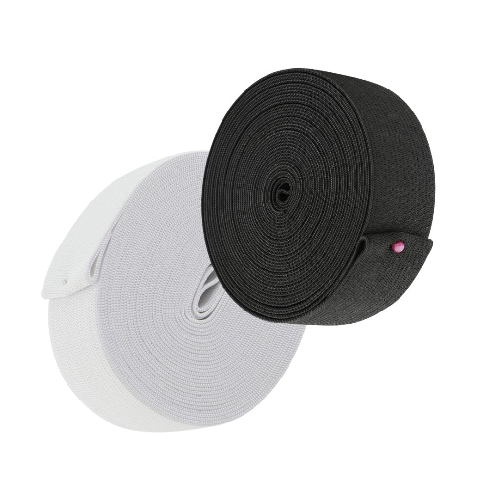 Elastic Band for Sewing 1-1/2 Inch Wide Elastic Fabric Band Stretch High  Elasticity Knit Elastic Band for Pants 10 Yards (5 Yards White,5 Yards  Black) : : Home