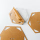 Protective paper on hexagon template set showing that it can be peeled off