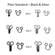 MadamSew's Plain Standard Hook & Eye Fasteners with sizes and colors
