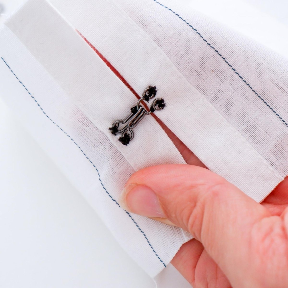 Hook & Eye closure attached