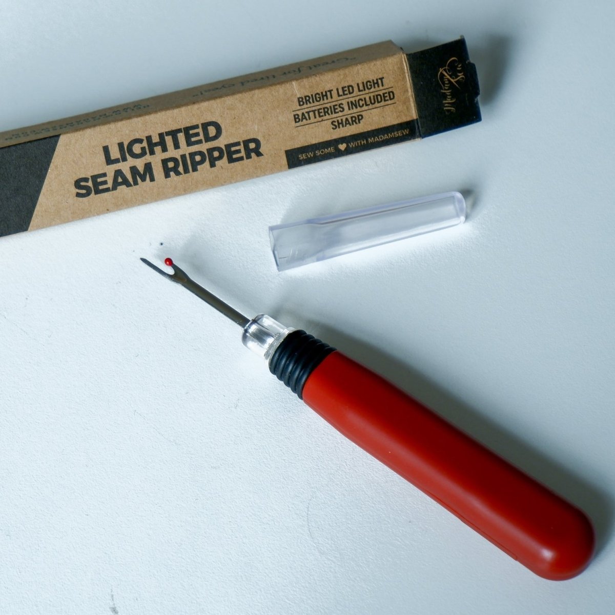 led seam ripper with packaging by madam sew