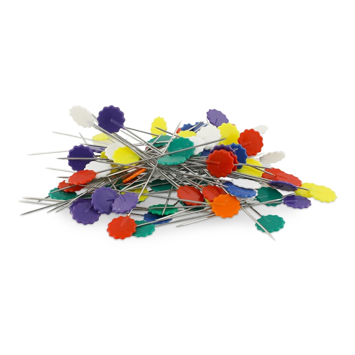 100Pcs Quilting Pins Flat Head,3.9-5cm Long Flower Head Sewing Patchwork  Pins Quilting Supplies(Button Head)