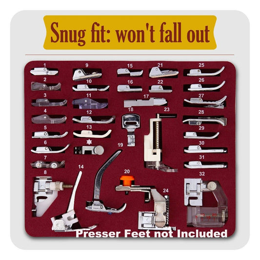 Ultimate Presser Foot Set showing how snuggly presser feet fit.