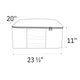 Drawing with dimensions of a Madam Sew quilt storage bag large size