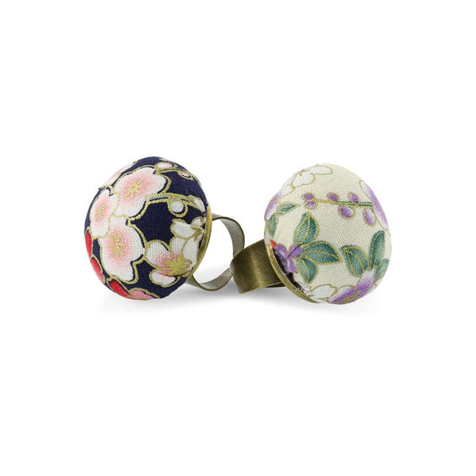 Ring Pin Cushion two-piece set with floral fabric