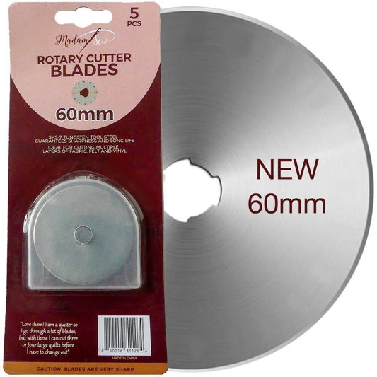 Rotary Cutter Blades 5pcs - sizes: 60mm - 45mm - 28mm - MadamSew