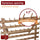 detail of the distance between the pegs of a wooden thread rack