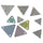 Fabric shapes cut using the 5pc Colorful, 60 degree Triangle Template Set