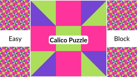 Easy Quilt Block Pattern: Calico Puzzle - MadamSew