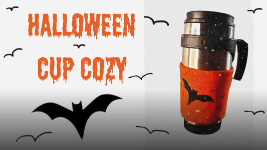 How to make an easy quilted Halloween cup cozy - MadamSew