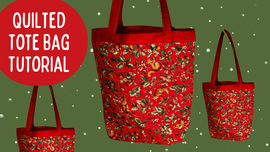 Make a Quilted Christmas Shopping Tote Bag - MadamSew