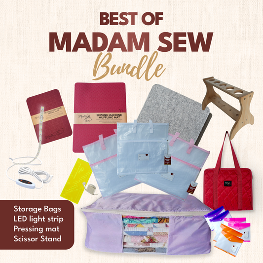 Best of Madam Sew - Favourite Tools - 2 Light Pink + 1 White Project Bags