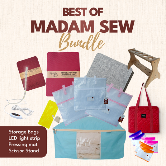 Best of Madam Sew - Favourite Tools - 2 Light Pink + 1 White Project Bags