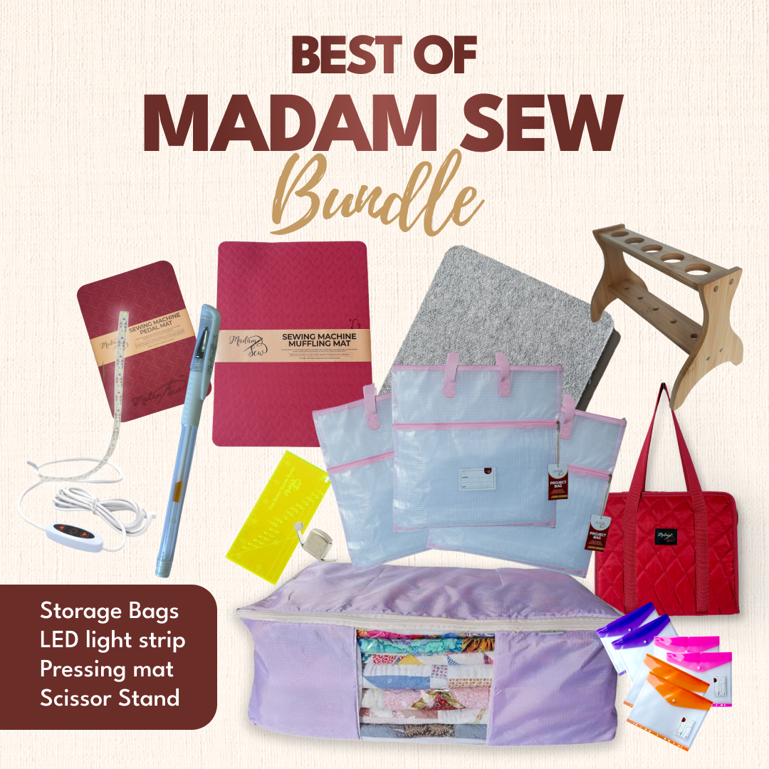 Best of Madam Sew - Favourite Tools with 3 Light Pink Project Bags