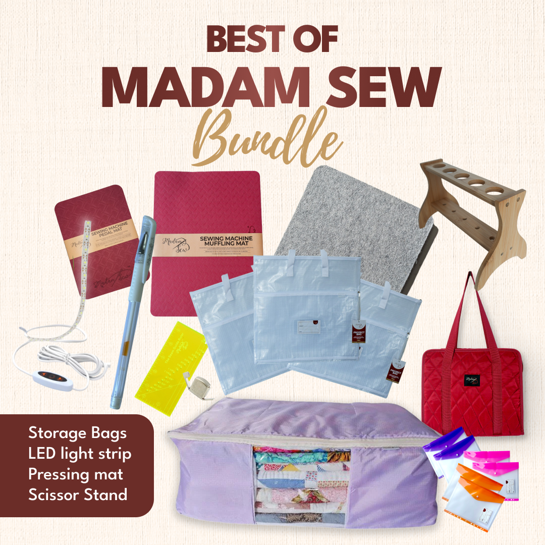 Best of Madam Sew - Favourite Tools with 3 White Project Bags