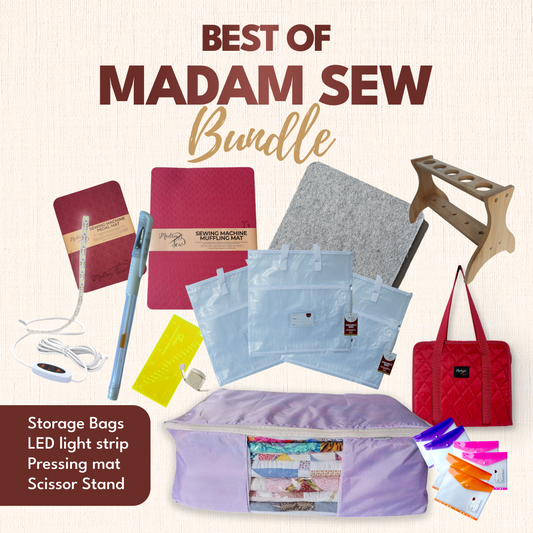 Best of Madam Sew - Favourite Tools with 3 White Project Bags