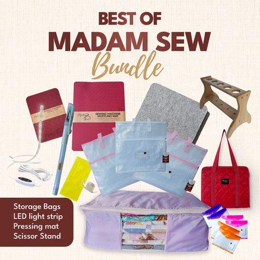 Best of Madam Sew - Favourite Tools - 2 Light Pink + 1 White Project Bags