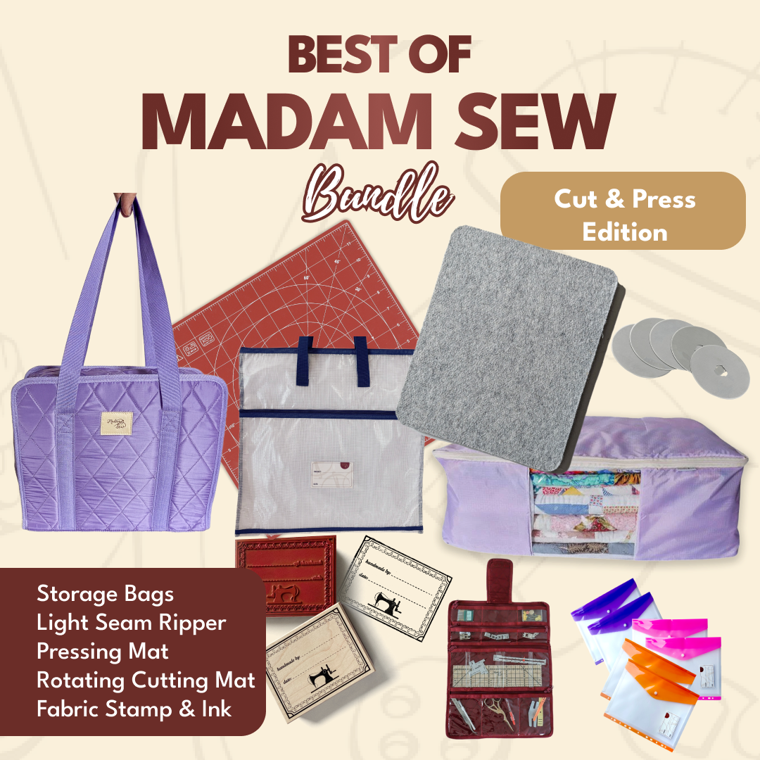 Best of Madam Sew — Cut & Press Edition (Purple Organizer, Quilt Storage Bag)
