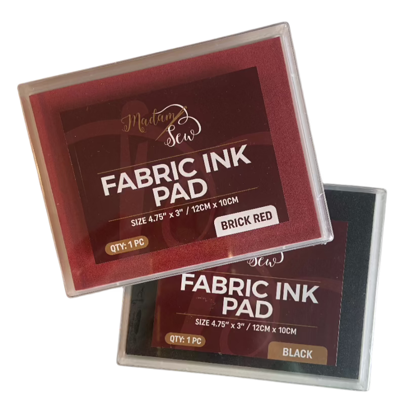 Permanent Fabric Ink Pad - Black or Brick Red