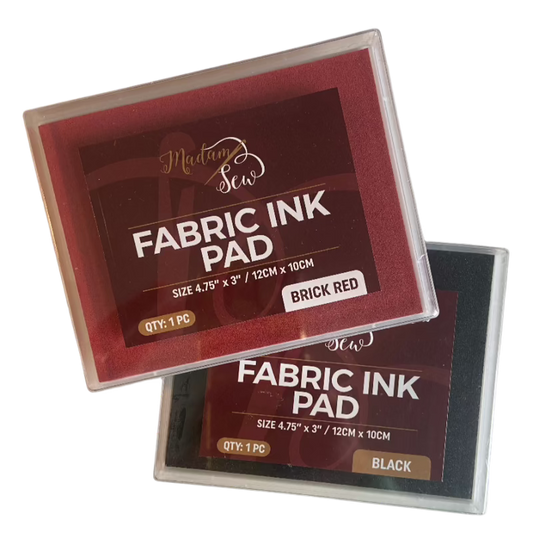 Permanent Fabric Ink Pad - Black or Brick Red