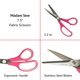 Madam Sew Fabric Scissors showing the scissor features.