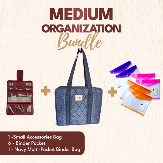 Medium Organization Bundle - Navy Binder Pocket