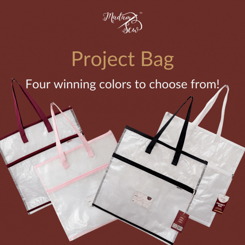 All Four Colors of Madam Sew Project Bags in a little video GIF