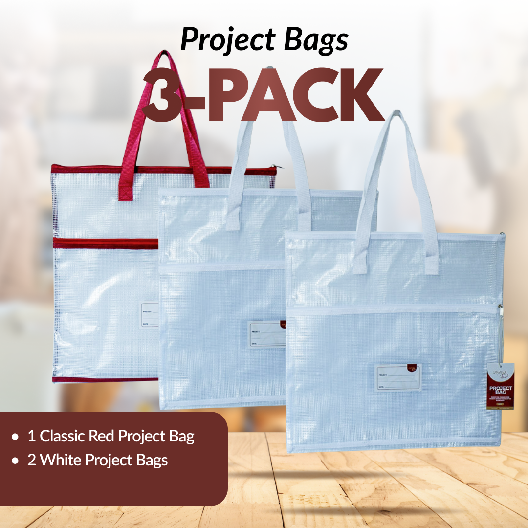 Project Bags - 3 Pack - Two White
