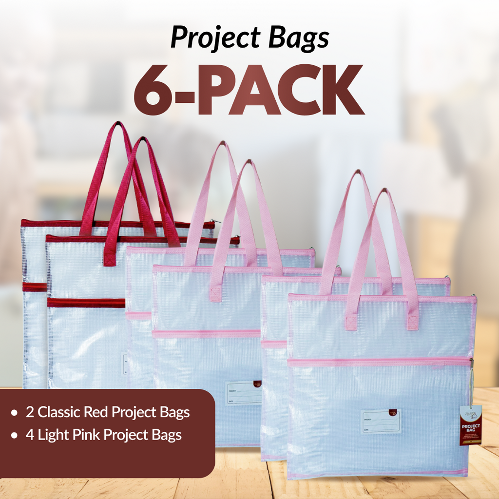 Project Bags - 6 Pack - Four Light Pink