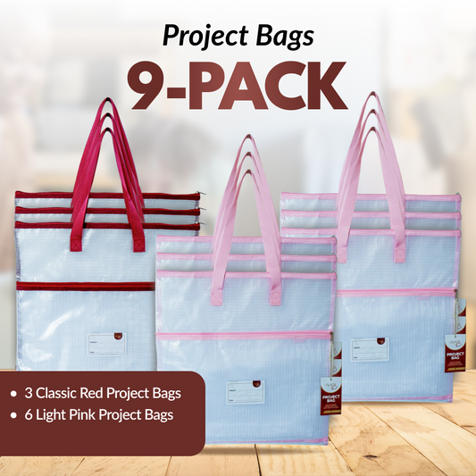 Project Bags - 9 Pack - Six Light Pink