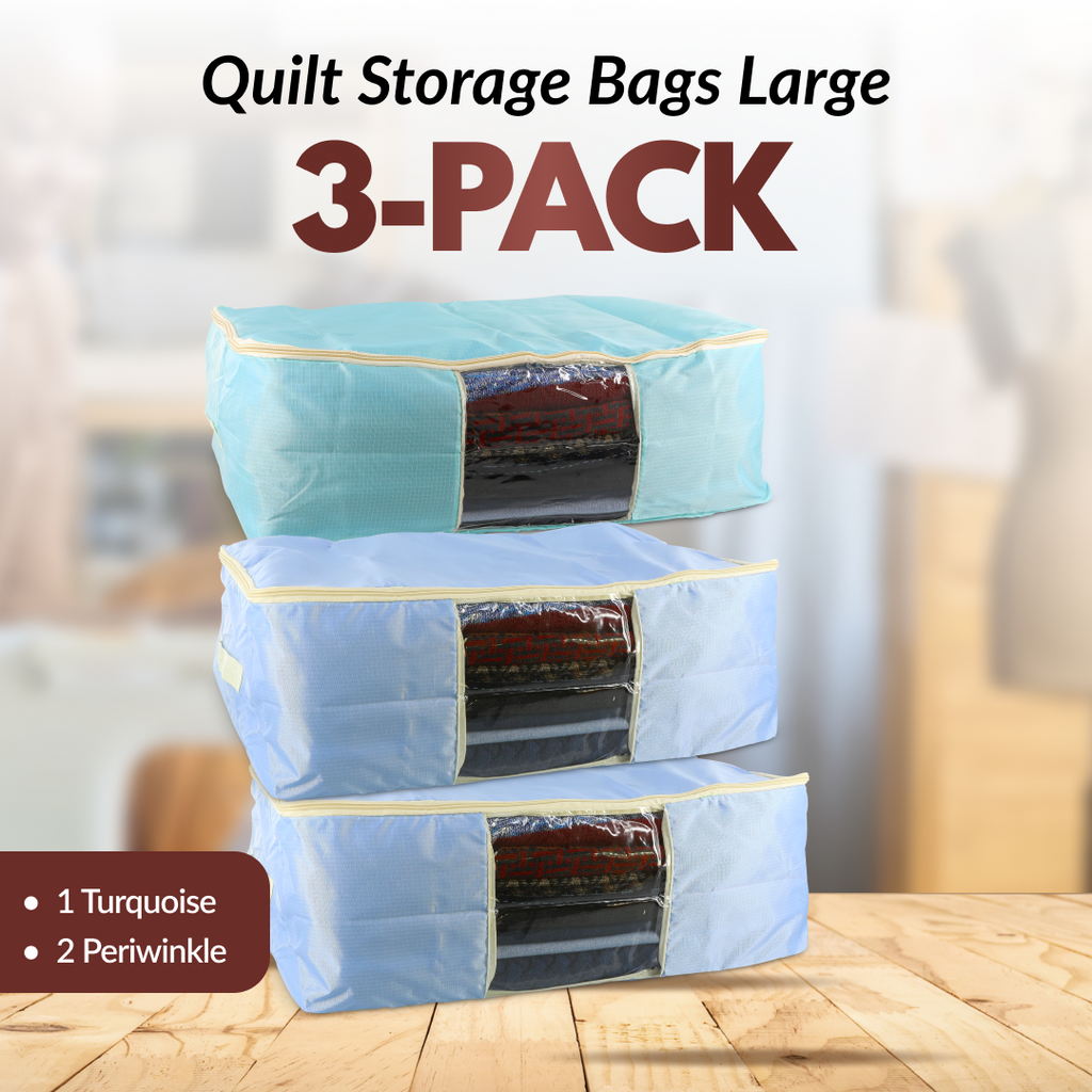 Quilt Storage Bags 3 Pack Large &amp Periwinkle