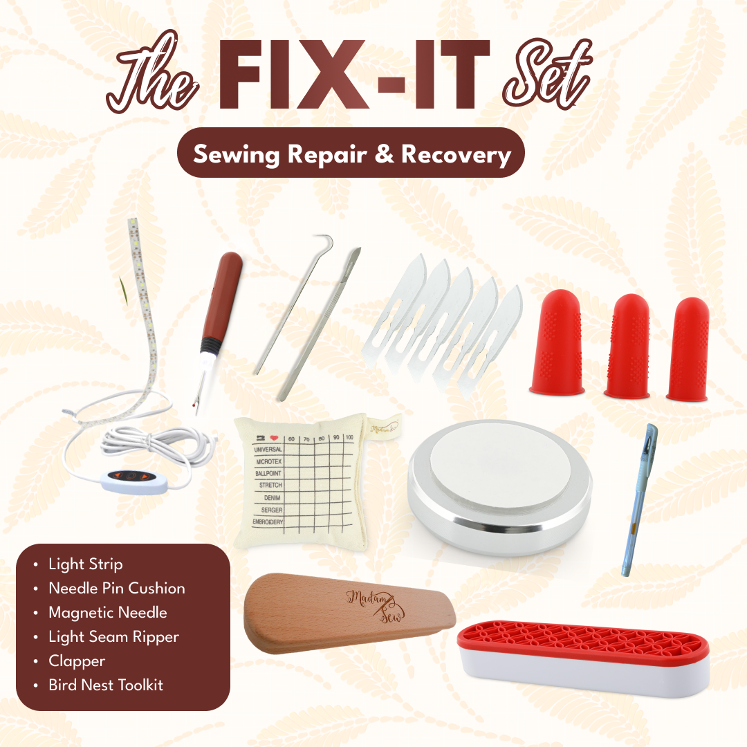 The Fix-It Kit - 10 Piece Sewing Repair & Recovery Set
