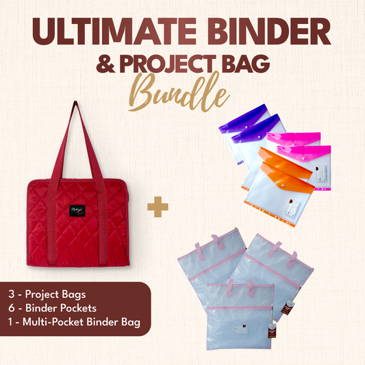 Ultimate Binder & Project Bag Bundle - Light Pink