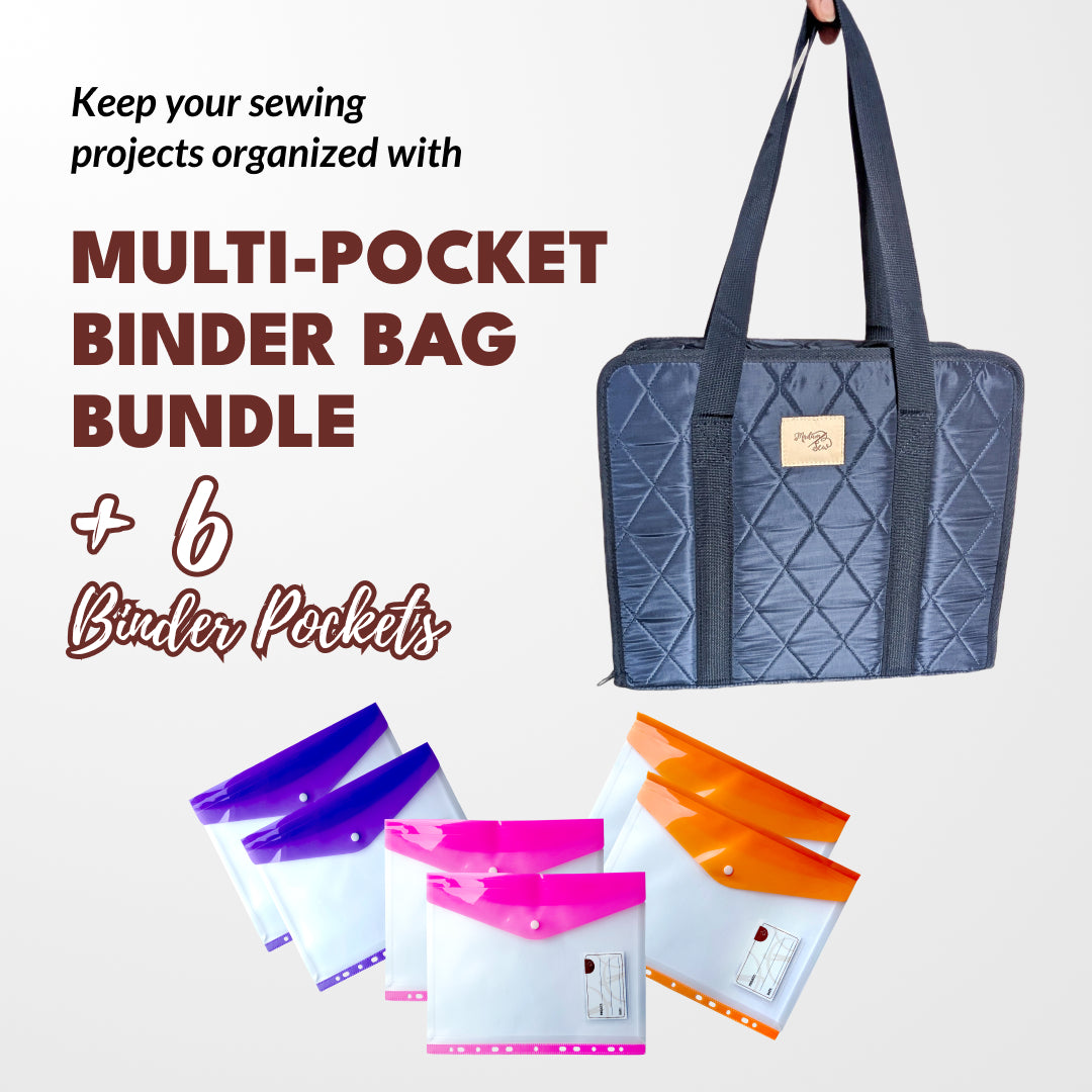 Multi-pocket Binder Bag (Navy) + 6 Binder Pockets