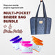Multi-pocket Binder Bag (Navy) + 6 Binder Pockets