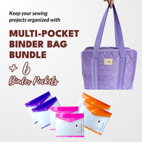 Multi-pocket Binder Bag (Purple) + 6 Binder Pockets