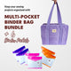 Multi-pocket Binder Bag (Purple) + 6 Binder Pockets