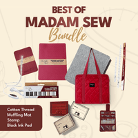 Best of Madam Sew - (Cotton Thread + Muffling Mat + Stamp + Black Ink Pad) - MadamSew